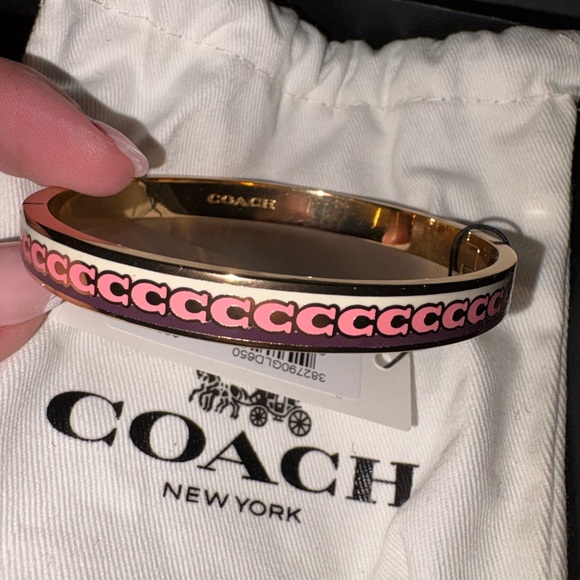 Coach Pink and Gold Logo Bangle